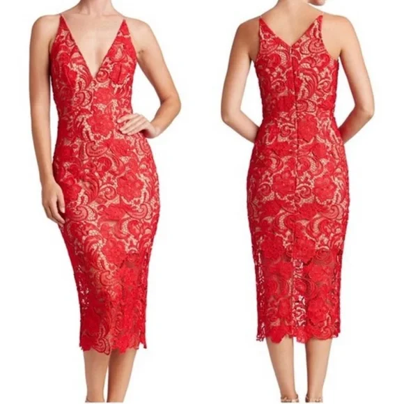 open lace back dress Dress The Population Marianne Dress - Black